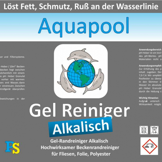 Gel Randreiniger Alkalisch mit hohen Gehalt an Reinigungsubstanzen ist ideal zum Reinigen von Skimmer + Wasserlinie